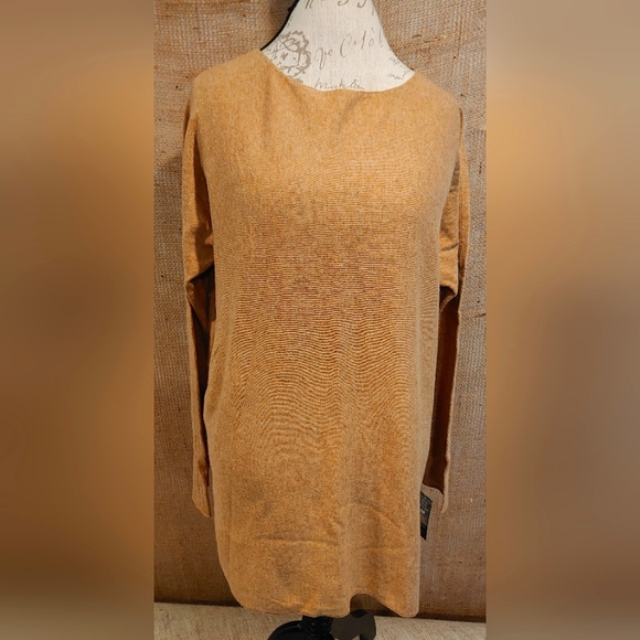 Inc Shirt Tail Tunic Tan/Carmel Acrylic/Nylon/Wool Sweater Size XL - Picture 1 of 10
